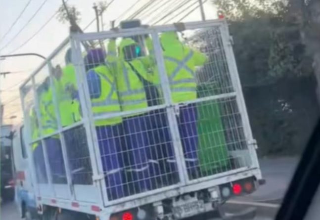 Fiscalización a empresa que trasladaba a trabajadores de pie en parte trasera de camión