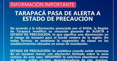 Cambio de Estado a Precaución en Iquique