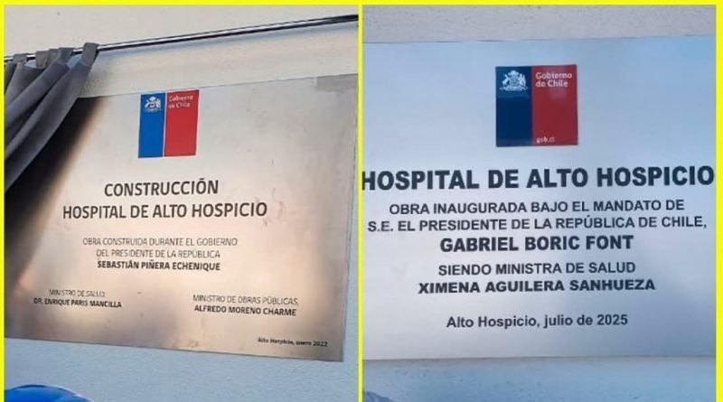 Polémica por placas conmemorativas en hospital de Alto Hospicio: ¿Mezquindad política o malentendido administrativo?