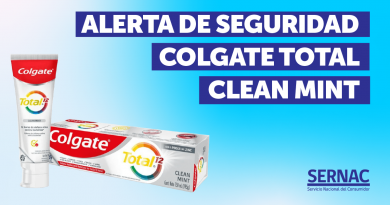 SERNAC EMITE ALERTA DE SEGURIDAD POR PASTA DENTAL COLGATE: SABORIZANTE DEL PRODUCTO PODRÍA CAUSAR EFECTOS ADVERSOS