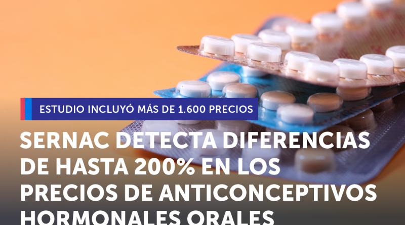 SERNAC DETECTA DIFERENCIAS DE HASTA 200% EN LOS PRECIOS DE ANTICONCEPTIVOS HORMONALES ORALES