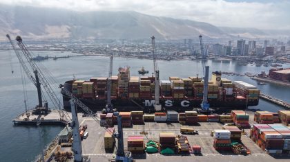 El portacontenedores MSC Nigeria concretó su escala inaugural a Iquique Terminal Internacional (ITI), concesionario del Puerto de Iquique, como parte del servicio Alpaca.