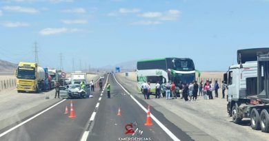 Emergencia vial en acceso sur a Mejillones deja dos lesionados