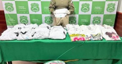 Mujer es detenida con más de 22 kilos de droga ocultos en ropa y frazadas en Iquique