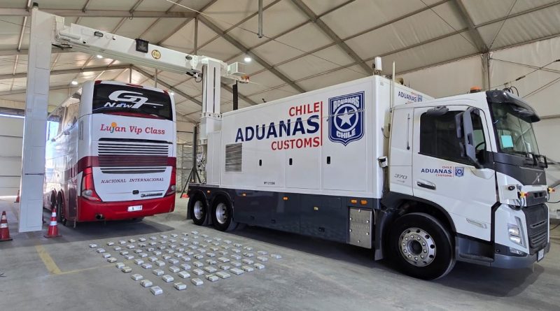 Camión escáner de Aduanas detecta más de 94 kilos de droga ocultos en bus internacional en Colchane Camión escáner de Aduanas detecta más de 94 kilos de droga ocultos en bus internacional en Colchane