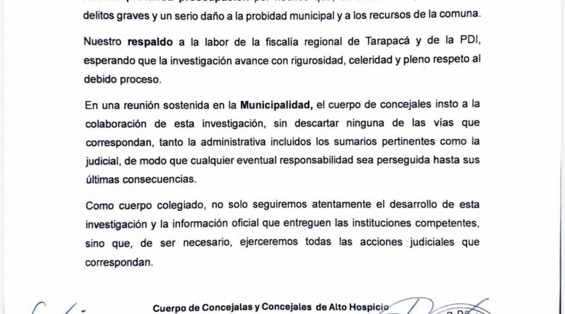Caso Licencias de Conducir: Municipio y Concejo de Alto Hospicio se pronuncian tras operativo de Fiscalía y PDI Caso Licencias de Conducir: Municipio y Concejo de Alto Hospicio se pronuncian tras operativo de Fiscalía y PDI