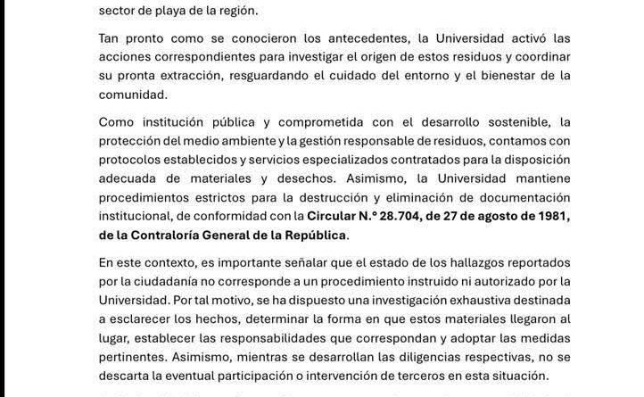 UNAP emite comunicado tras hallazgo de residuos y documentos en sector costero de Iquique UNAP emite comunicado tras hallazgo de residuos y documentos en sector costero de Iquique