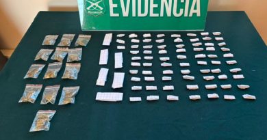 Carabineros incautó marihuana y pasta base durante fiscalización en Alto Hospicio.