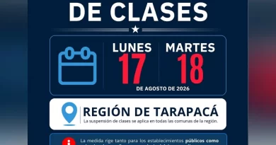 Tarapacá suspende clases los días 17 y 18 de agosto por contingencia climática