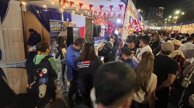 Fiscalización migratoria en fondas de la región de Tarapacá, durante Fiestas Patrias.